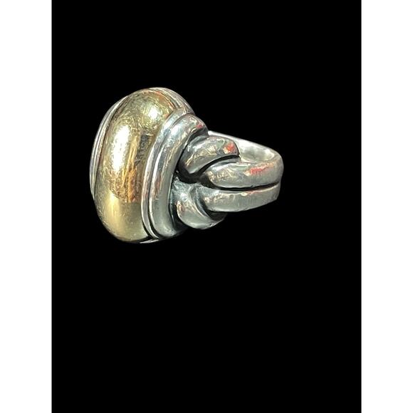 Retired James Avery Dome Ring 925 Sterling And 14k Gold 17.1 Grams Size 7 - Picture 2 of 8